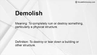 Demolish Meaning