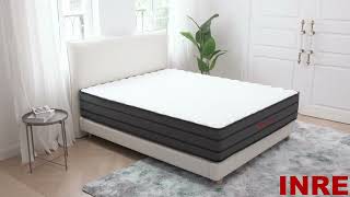 Matelas INRE Très épais 25 cm Mousse mémoire de forme, Réversible Soutien Parfait, Hypoallergénique