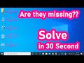 Fix Desktop Icons Missing or Disappeared or deleted : windows 10, 8, 7