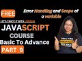 #9 Error Handling in JavaScript: try, catch , throw, finally| Lets Crack it with Urvashi