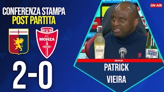 CONFERENZA VIEIRA post GENOA-MONZA 2-0 | LE PAROLE DI VIEIRA 27/01/25