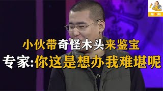 小伙子拿了一块木头来鉴宝，众人争辩不止，专家：你真是为难我了