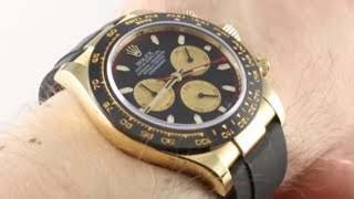 Rolex Daytona Yellow Gold Oysterflex Strap 116518LN Luxury Watch Review