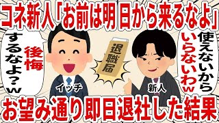 【総集編】コネ新人「お前は明日から来るなよ」お望み通り即日退職した結果【2ch仕事スレ】