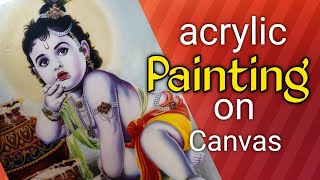 Lord krishna | Acrylic painting | Lord kanha drawing