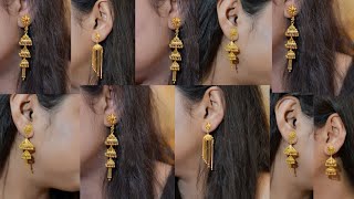 latest gold jhumka designs 2021!! beautiful gold earrings designs with price