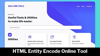 HTML entity encoder/decoder | Online Web Tools | bulkwebtools.io