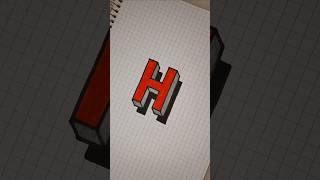 The Easiest Method to Draw the Letter H in 3D!😱😲 Surprise your Friends! #drawing #art #easydrawing