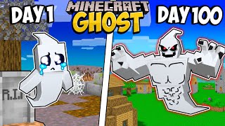 I Survived 100 Days as a GHOST in Minecraft