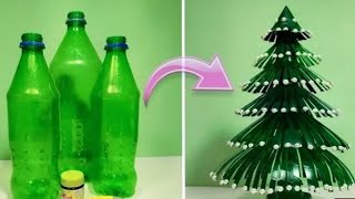 Como Hacer un Árbol de Navidad 🎄 Con Botellas  de plástico♻️