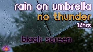 [Black Screen] Rain on Umbrella No Thunder | Rain Ambience | Rain Sounds for Sleeping