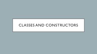 Classes and Constructors - Devsena Mishra