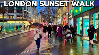 London Sunset Walk | Relaxing Evening Walk through West End [4K HDR]