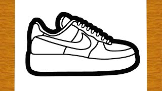 HOW TO DRAW A NIKE AIR FORCE 1 SHOE STEP BY STEP | Easy drawings