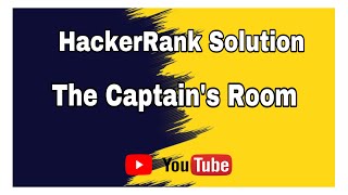 The Captain's Room || HackerRank Solution || Sets in Python