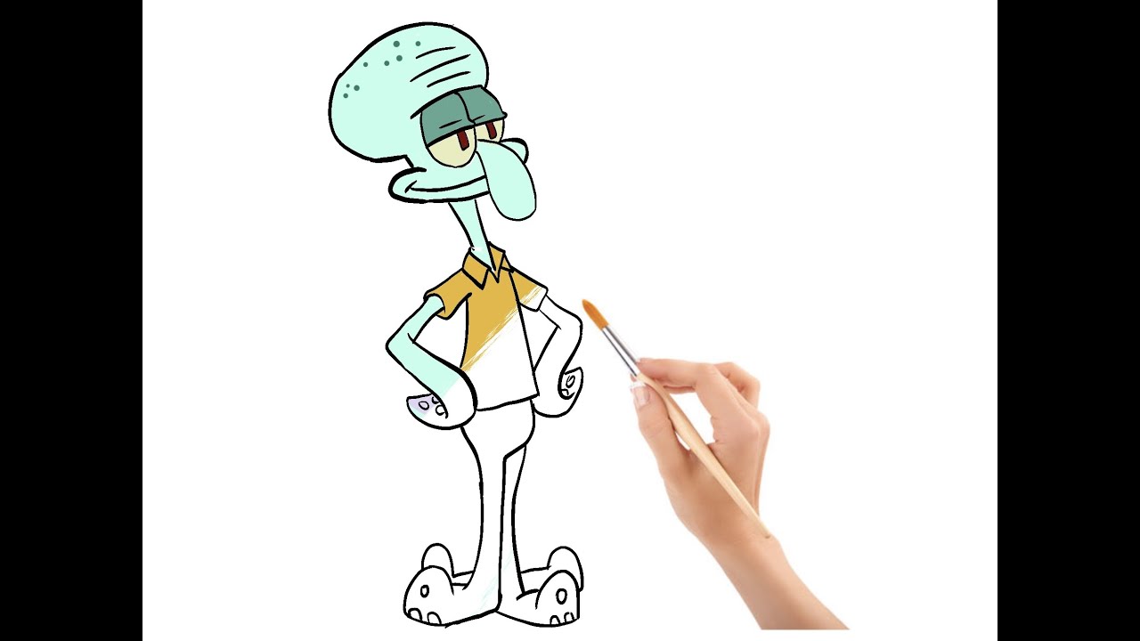 Menggambar Dan Mewarnai Karakter Squidward Dari Spongebob Squarepants ...