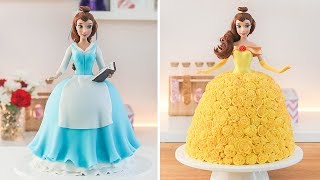 Disney PRINCESS 🌹 BELLE Doll Cakes - Beauty and the Beast