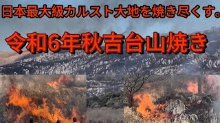 カルスト大地を焼き尽くす。令和6年秋吉台山焼き