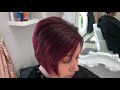 client transformation going violet red trendy fall hair colors