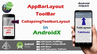 AppBarLayout in Androidx | Toolbar | collapsingtoolbarlayout android app development tutorials