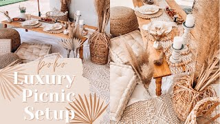 AESTHETIC BOHO LUXURY PICNIC SETUP | starting a brand new luxury boho picnic business in San Diego!