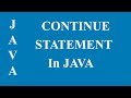 continue statement in for loop in java language