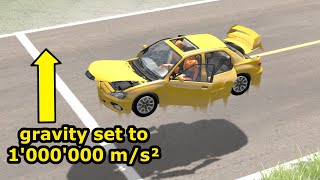 I set Gravity to +1'000'000 m/s² and this happened - beamng drive (1 million subs special)