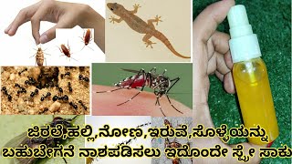 ಜಿರಲೆ|ಹಲ್ಲಿ|ನೋಣ|ಇರುವೆ|ಸೊಳ್ಳೆ ಯನ್ನು ಬಹುಬೇಗನೆ ನಾಶಪಡಿಸಲು ಇದೊಂದೇ ಸ್ಪ್ರೇ ಸಾಕು|how to get rid of insects