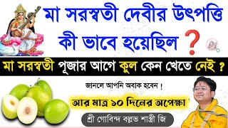 সরস্বতী দেবীর উৎপত্তি কোথা থেকে হয়েছিল❓ Govind Ballabh Shastri ji Bhagwat Katha Bangla #viralvideo