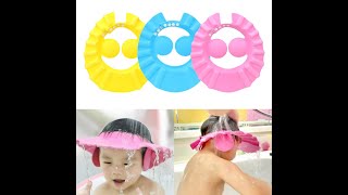 1pc Baby Shampoo Shower Cap Wash Hair Soft Foam Adjustable Bathing Bath Protect Cap Hat