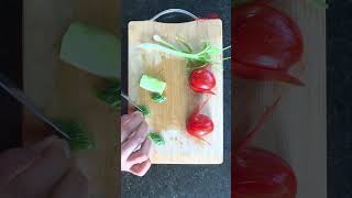Tomato Flower Garnish-Vegetable Carving @foodife66 #shorts