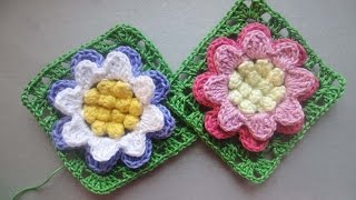 Цветок в квадрате Flower in a square Crochet