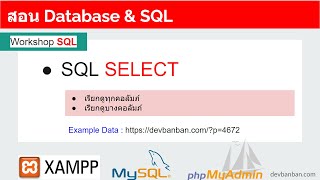 สอน SQL :  SELECT STATMENT (เรียกดูข้อมูลในตาราง) บน phpMyAdmin