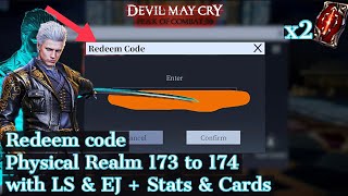 Devil May Cry Peak of Combat ( DMC POC ) | Redeem code for Global | Physical Realm Floors 173 \u0026 174