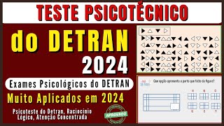 Exame psicotécnico DETRAN 2024, teste psicotécnico DETRAN 2024, Psicotécnico DETRAN 2024, Psicoteste