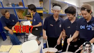BTS V / Taehyung Teaching Wooshik and Seojoon How to Cook on Seojins Kitchen