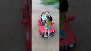 Babies are enjoying with own vehicle