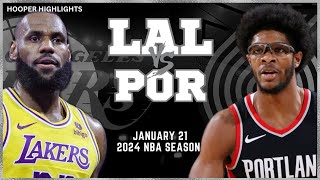 Los Angeles Lakers vs Portland Trail Blazers Full Game Highlights | Jan 21 | 2024 NBA Season