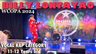 Billy Lontayao WCOPA 2024, vocal Rap Category