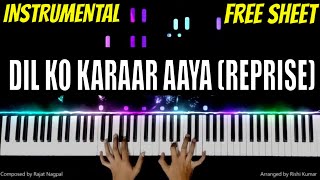 Dil Ko Karaar Aaya Reprise Piano Instrumental | Karaoke | Tutorial | Notes | Hindi Song Keyboard