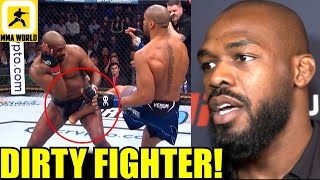 Jon Jones reacts to Ciryl Gane's LOW BLOW after just 4 seconds into their UFC 285 fight, Perry ,MMA