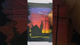 Moonlight painting Beginners || Moonlight painting Easy #shorts #painting #art