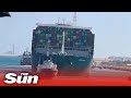 Suez Canal mega ship finally FREED & moves along waterway