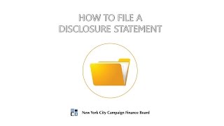 How to File a Disclosure Statement