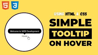 Simple Tooltip on hover using Html & CSS | CSS Tooltip on hover | Html and CSS Tutorial