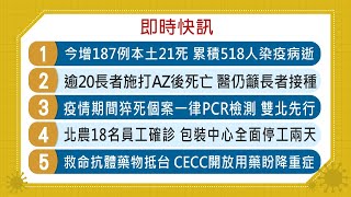 20210618客家盡新聞快訊 今增187例本土21死 逾20長者施打AZ後死亡