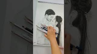 couple potrait/sketch/charcoal/pencil/drawing/ love