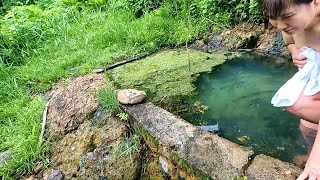 マニアたるもの！アオミドロの？「石抱温泉」に挑戦しました！！open-air bath