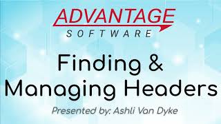 Finding & Managing Headers