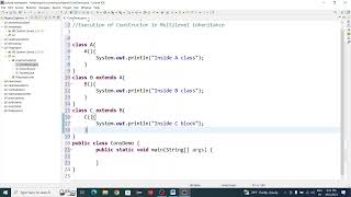 Execution of constructor in multilevel inheritance in java programming